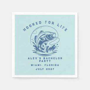 Fishing Themed Weekend Trip Bachelor Party Napkin