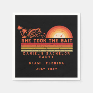 Fishing Themed Weekend Trip Bachelor Party Napkin