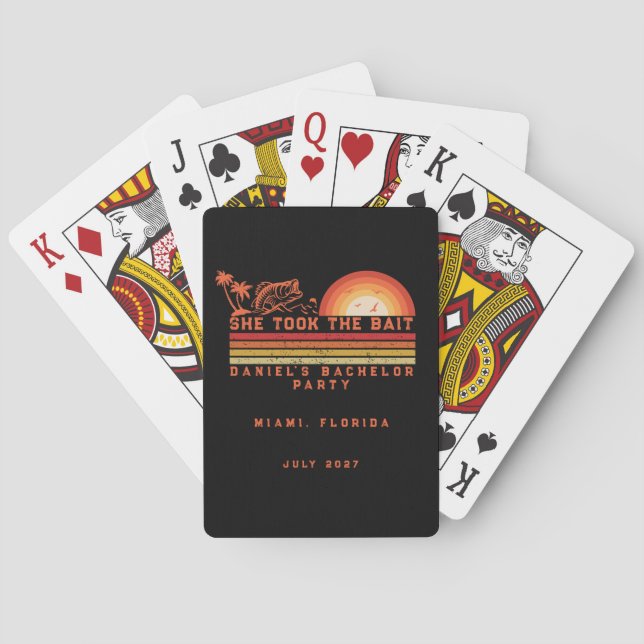 Fishing Themed Weekend Trip Bachelor Party  Playing Cards (Back)