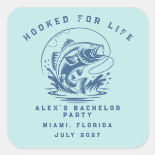 Fishing Themed Weekend Trip Bachelor Party Square Sticker