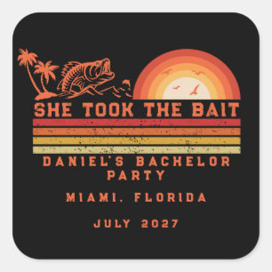 Fishing Themed Weekend Trip Bachelor Party  Square Sticker