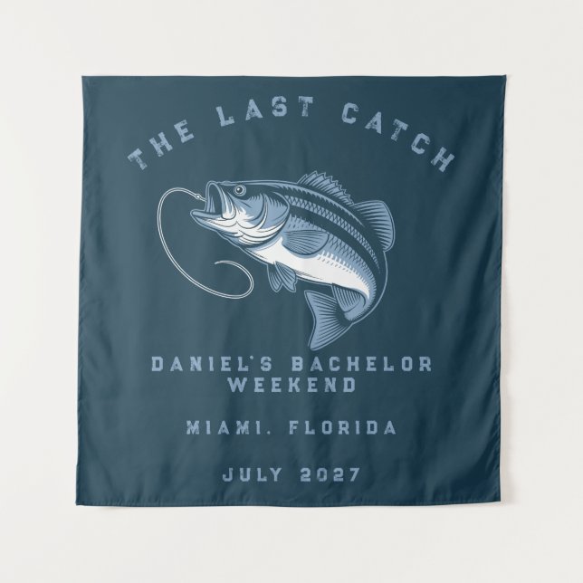 Fishing Themed Weekend Trip Bachelor Party  Tapestry (Front)