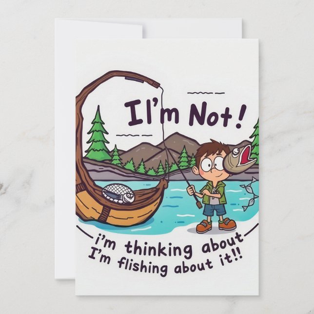 Fishing Thoughts: Not Just a Tall Tale! Invitation (Front)