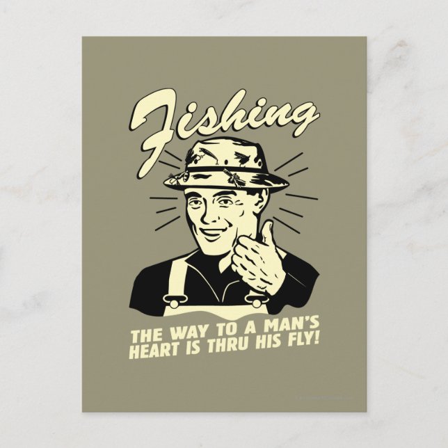 Fishing: Thru His Fly Postcard (Front)