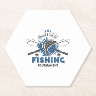 Fishing tournament paper coaster