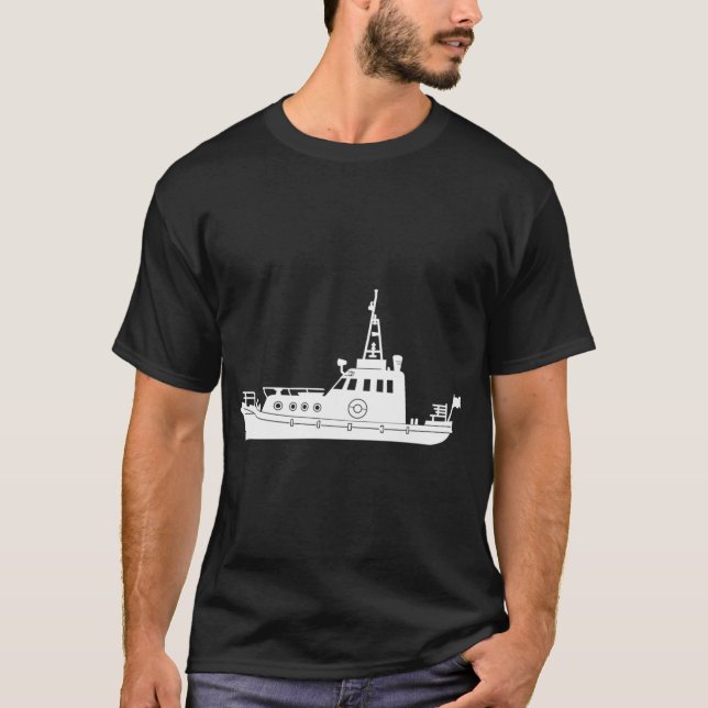 Fishing Trawler Silhouette T-Shirt (Front)