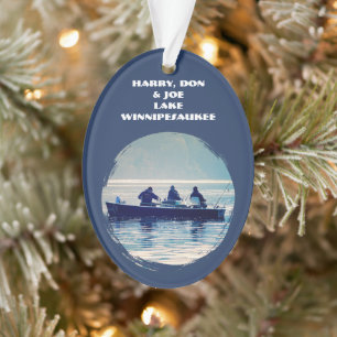 Fishing Trip Photo Keepsake Trout Fish Design Ornament