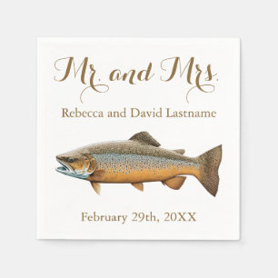 Fishing Trout Themed Wedding Napkin
