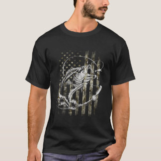 Fishing Tshirt Camouflage Usa Flag For Bass Fisher