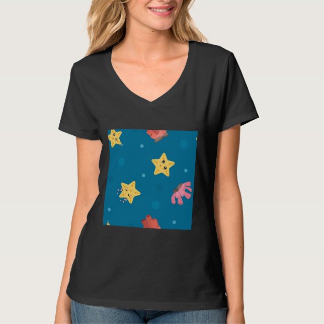 Fishing Tube Sponge Vector Pattern  T-Shirt (Front)