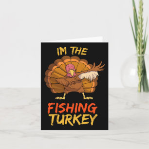 Fishing Turkey Matching Family Group Thanksgiving Card