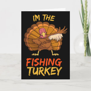Fishing Turkey Matching Family Group Thanksgiving Card