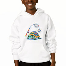 Fishing Turtle Fun – Kids’ Hoodie