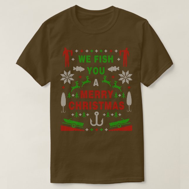 Fishing Ugly Christmas Sweater Party Design (Design Front)