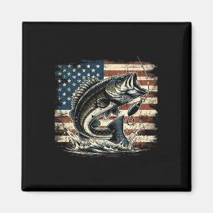 Fishing Us American Flag B Fish Fisherman Magnet