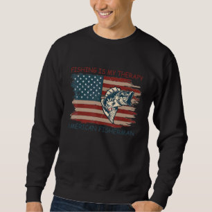 Fishing Us American Flag Bass Fish Fisherman 4th O Sweatshirt