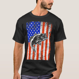 Fishing Usa America Fish Hunting Camping Nature Id T-Shirt