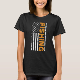 Fishing Usa American Flag T-Shirt
