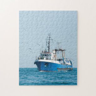 Fishing vessel comes back to the port jigsaw puzzle