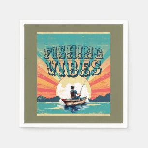 Fishing Vibes Outdoor Adventures Napkin
