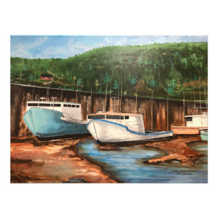 Fishing Village Acrylic  Landscape  Photo Print