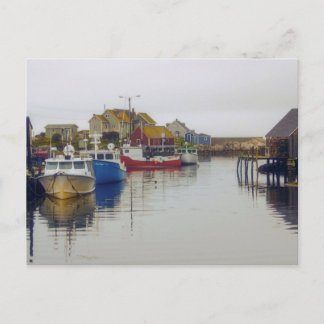 Fishing Village Nova Scotia Canada Art Postcard