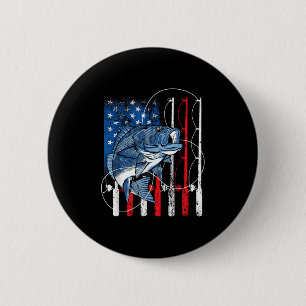 Fishing Vintage American Flag B Fisherman Gifts  6 Cm Round Badge