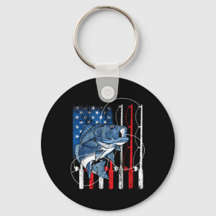 Fishing Vintage American Flag B Fisherman Gifts Key Ring