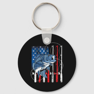 Fishing Vintage American Flag B Fisherman Gifts Key Ring