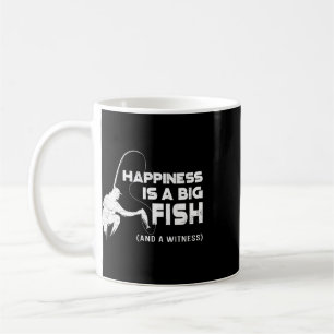 Fishing Vintage Happiness Is A Big Fish And A Witn Coffee Mug