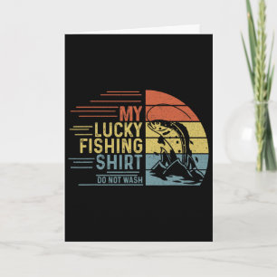 Fishing Vintage Retro My Lucky Fishing Shirt Do No Card