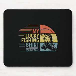 Fishing Vintage Retro My Lucky Fishing Shirt Do No Mouse Pad
