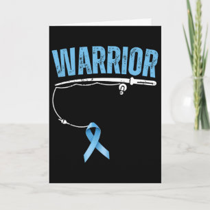 Fishing Warrior Prostate Cancer Fisherman Light Bl Card