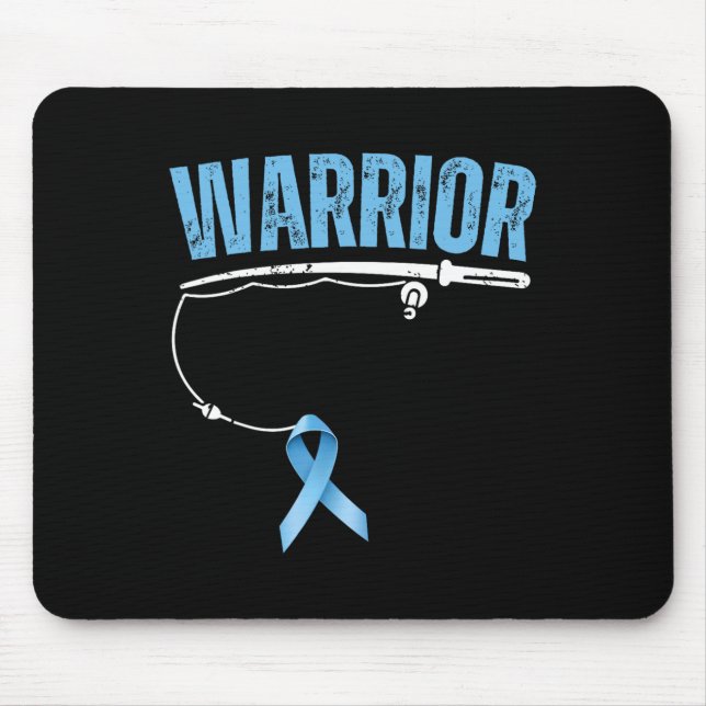 Fishing Warrior Prostate Cancer Fisherman Light Bl Mouse Pad (Front)