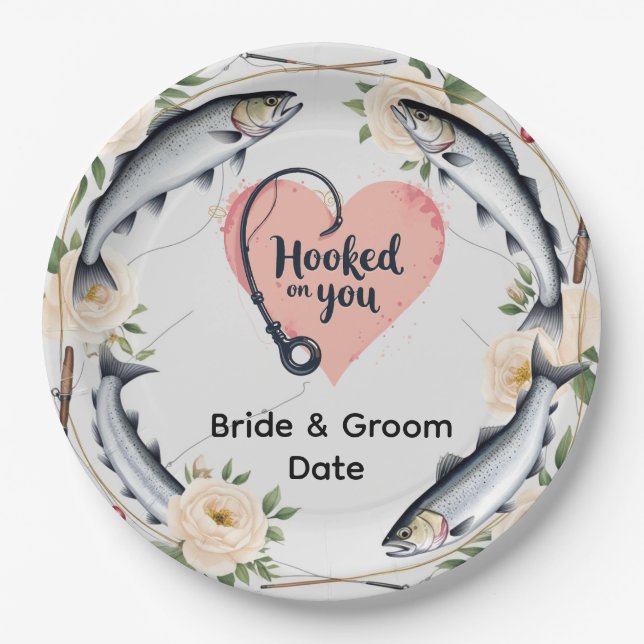 Fishing  Wedding themed for Fishing lovers  Paper Plate (Front)