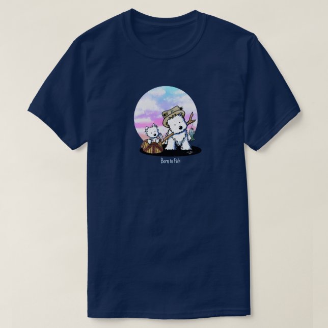 Fishing Westies T-Shirt (Design Front)