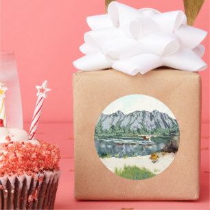 Fishing with a Bush Plane Classic Round Sticker