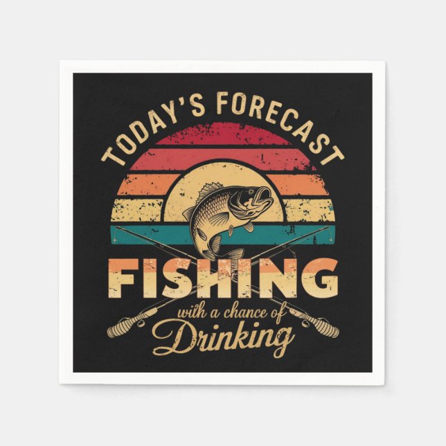 FISHING With A Chance Of DRINKING Napkin (Front)