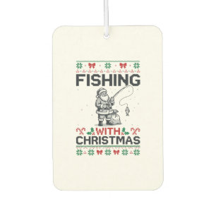 Fishing With Christmas Santa Holiday Car Air Freshener
