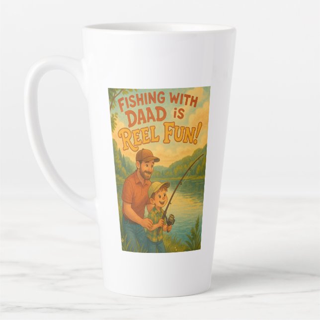 Fishing with Dad is Reel Fun! Latte Mug (Left)