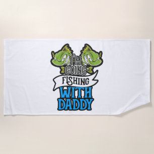 Fishing With Daddy Angling Kids Gift Beach Towel