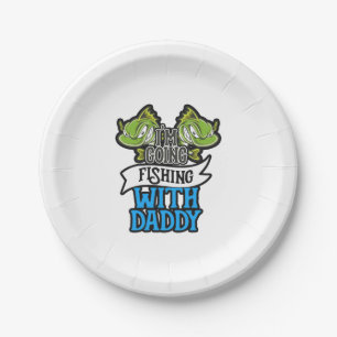 Fishing With Daddy Angling Kids Gift Paper Plate