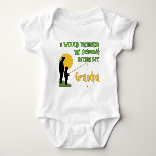 Fishing With Grandpa Baby Bodysuit (Front)