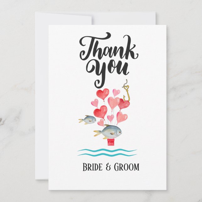 Fishing with love Wedding for fishing  thank you  Invitation (Front)
