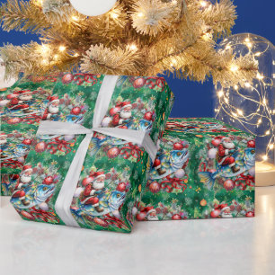 Fishing with Santa Claus Christmas Holiday Wrapping Paper