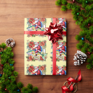 Fishing with Santa Claus Christmas Holiday Wrapping Paper