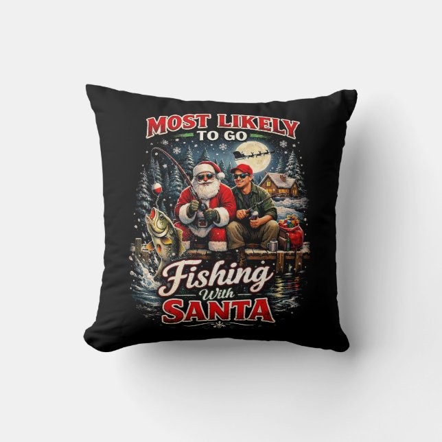 Fishing with Santa Cushion (Front)