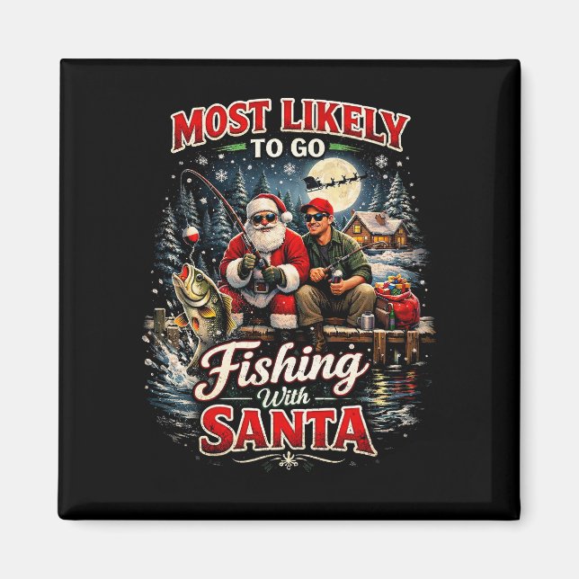 Fishing with Santa Magnet (Front)