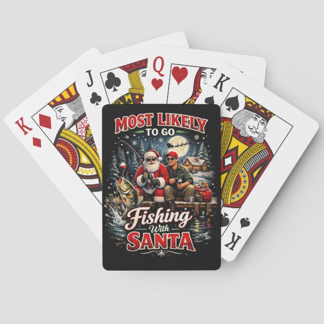 Fishing with Santa Playing Cards (Back)