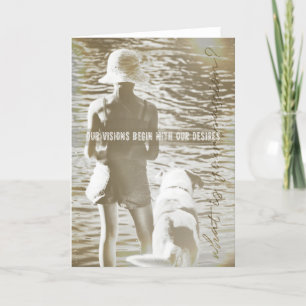 FISHING WITH THE PUP Greeting Card